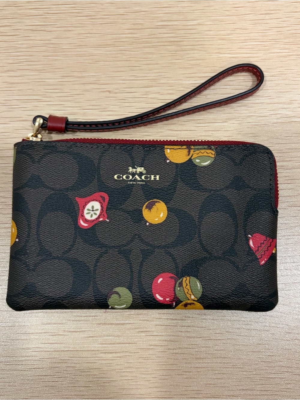Coach Signature Wristlet - Dark Brown, Holiday Collection